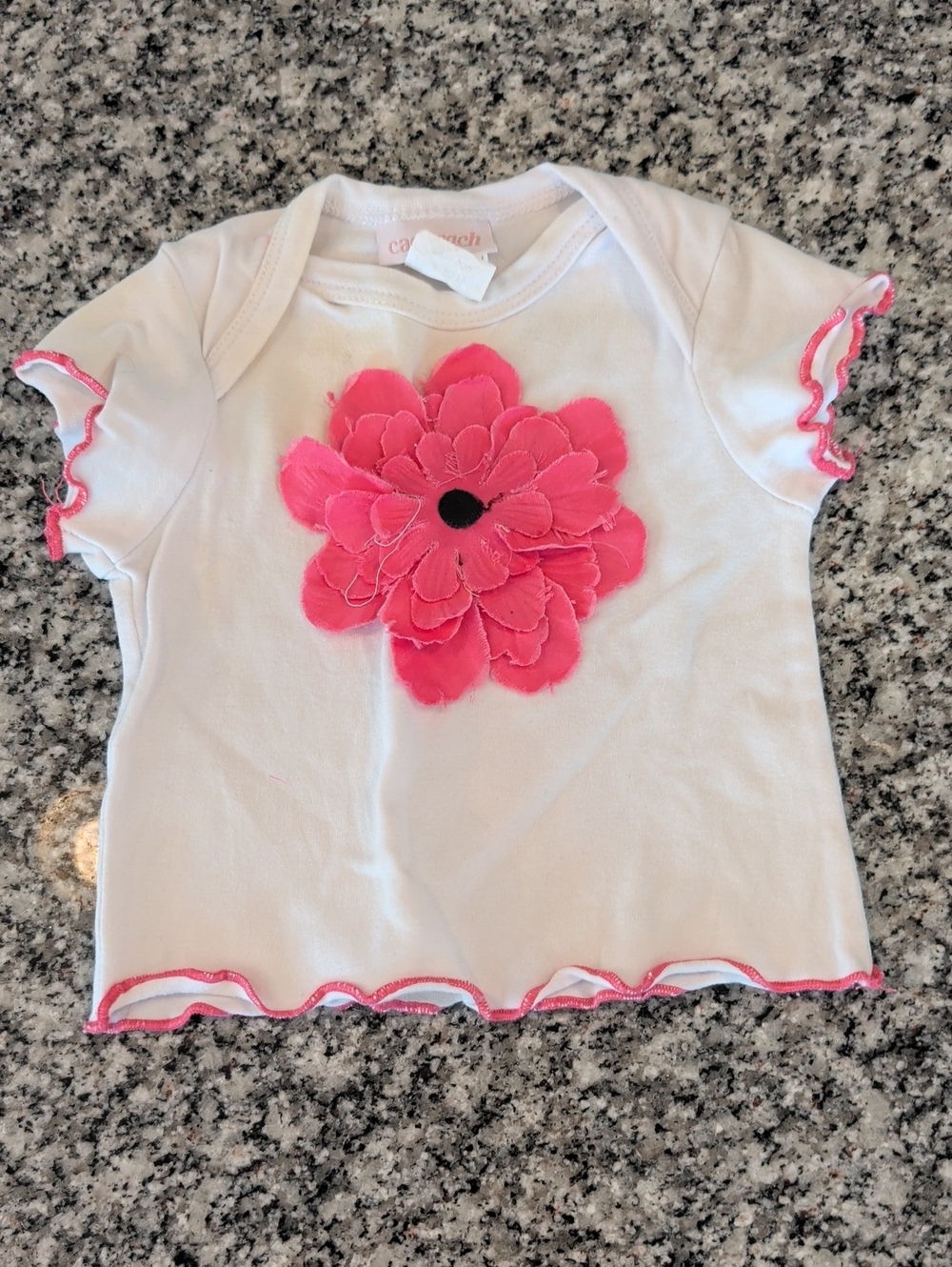cachcach White Baby Tee - Brand Label